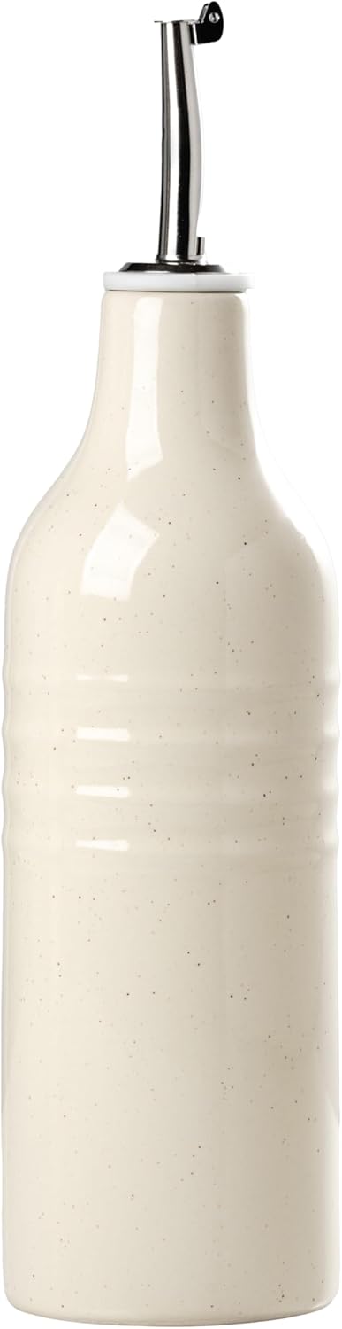 famiware Jupiter 16oz Ceramic Olive Oil Dispenser Bottle, 1 Piece Oil Dispenser for Kitchen with