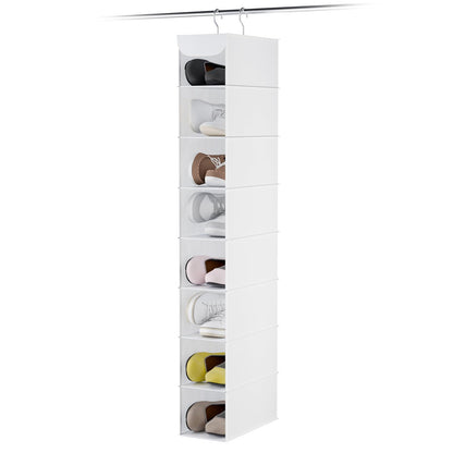 Whitmor Hanging Shoe Organizer, 8 Shelves-Hanging Closet Organizer, Hanging Shoe Rack for Small