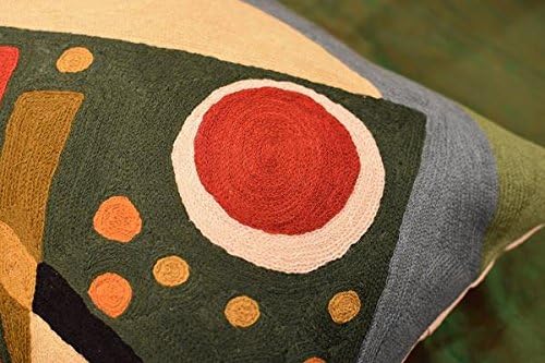 Lumbar Kandinsky Pillow Cover | Green Abstract Pillows | Modern Chair Cushion | Farmhouse Cushions