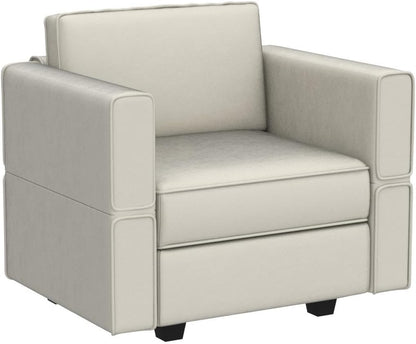 Belffin Modular Sectional Arm Chair Accent Chair with Storage Seat Single Club Chair for Apartment