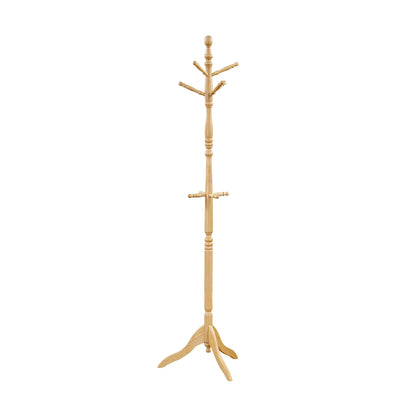 Lexicon Wooden Coat Rack Stand, 3-Tier, 10 Hanging Hooks, Natural