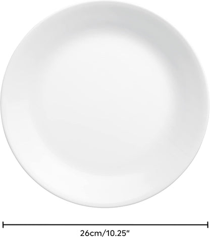 Corelle Vitrelle 4-Pieces 10.25" Glass Dinner Plates Chip & Crack Resistant Glass Dinnerware Set