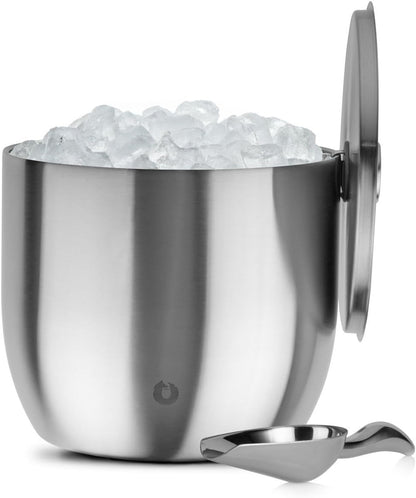 SNOWFOX XL Premium Vacuum Insulated Double Wall Stainless Steel Ice Bucket with Lid/Scoop, Bar