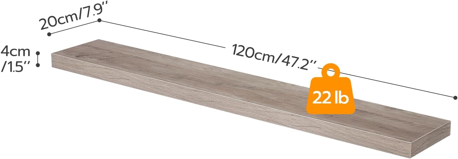 HOOBRO Floating Shelves for Wall, Wall Mounted Shelf Set of 2, 47.2" Hanging Shelf with Invisible