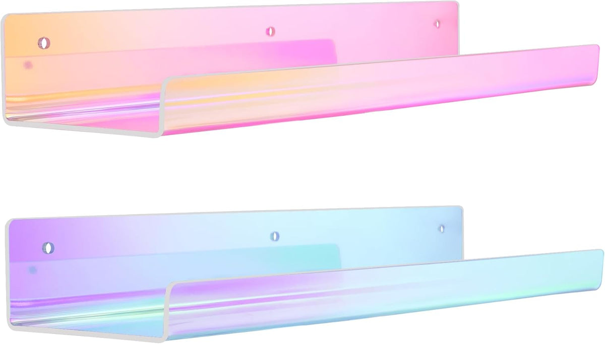 upsimples Acrylic Shelves for Wall Decor, 15" Display Shelf for Perfume, Skincare, Nail Polish