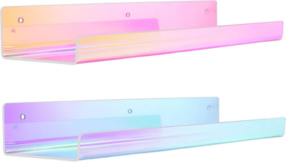 upsimples Acrylic Shelves for Wall Decor, 15" Display Shelf for Perfume, Skincare, Nail Polish