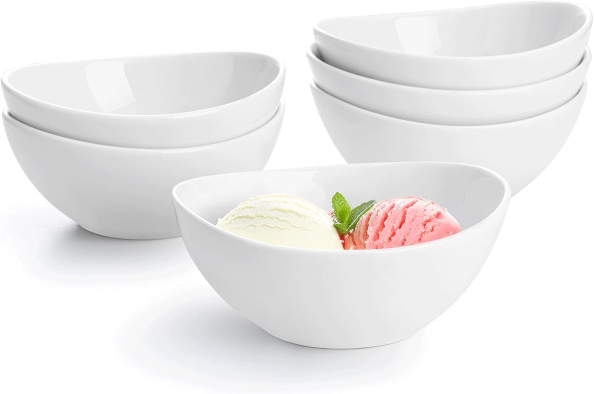 Sweese Porcelain Bowls Set - 6 Pack, 5 Inch, 10 oz for Desserts, Soup, Rice, Microwave Dishwasher