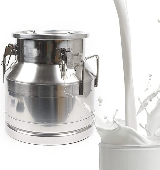Stainless Steel Milk Can, 20 L/5.25 Gallon Heavy Duty Airtight Storage Canister Milk Bucket with