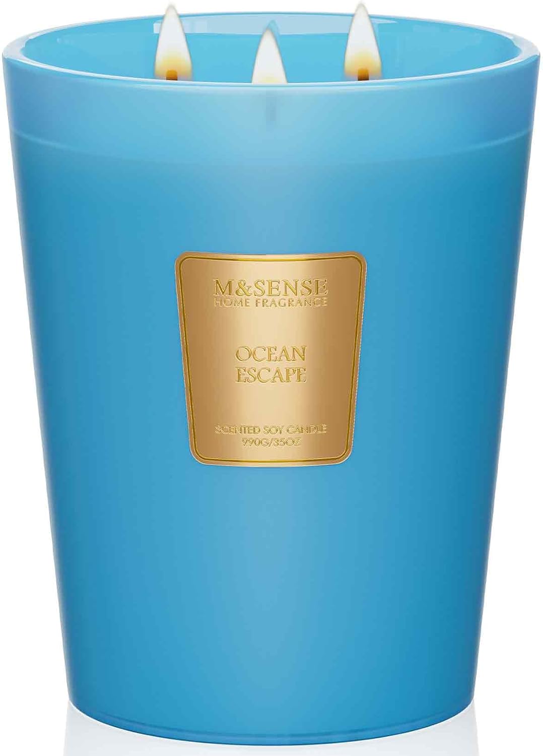 M&SENSE Ocean Escape Scented Candle 35oz 150H Burn Time Long Lasting, 3-Wick Natural Aromatherapy