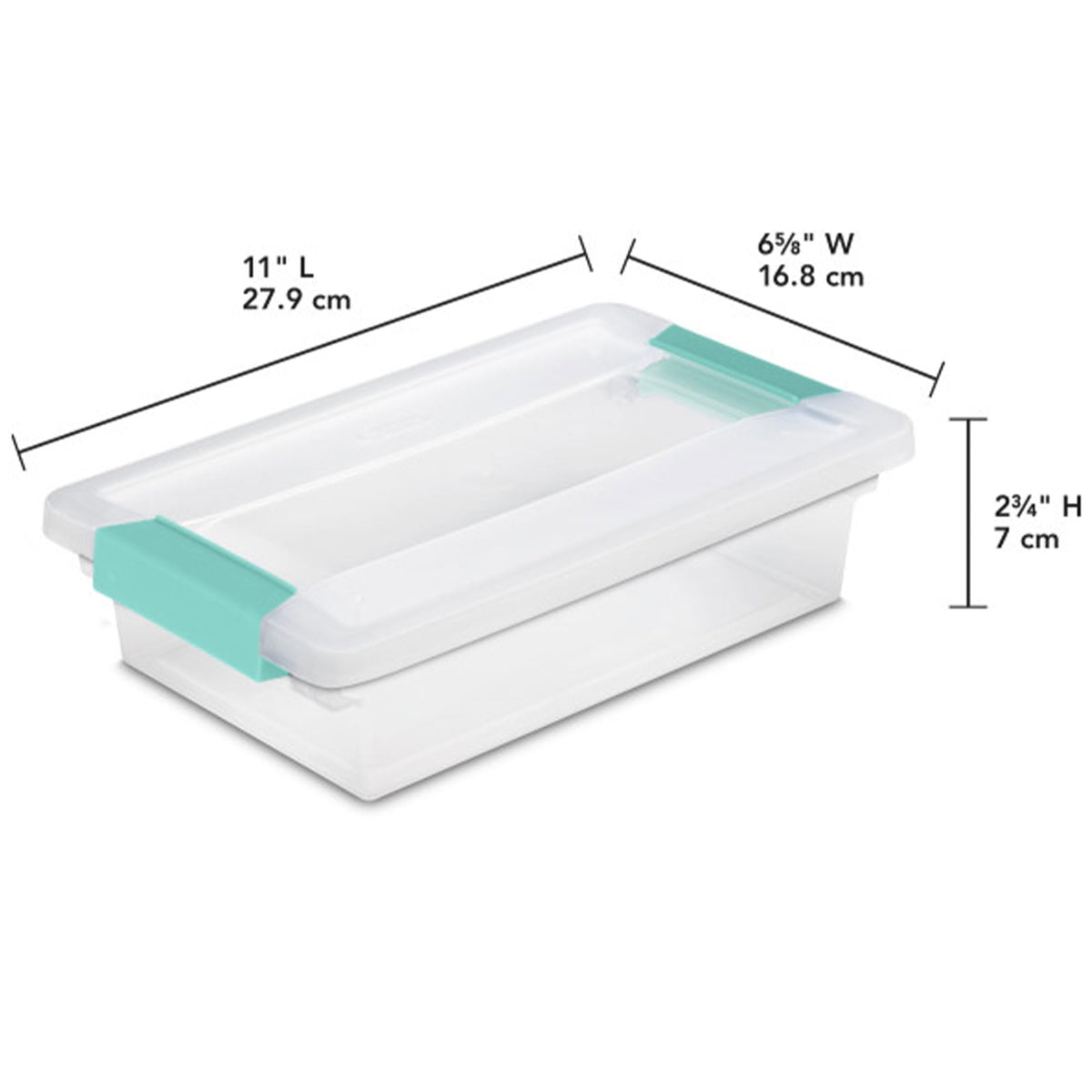Sterilite Small Clip Box, Stackable Small Storage Bin with Latching Lid, Plastic Container to