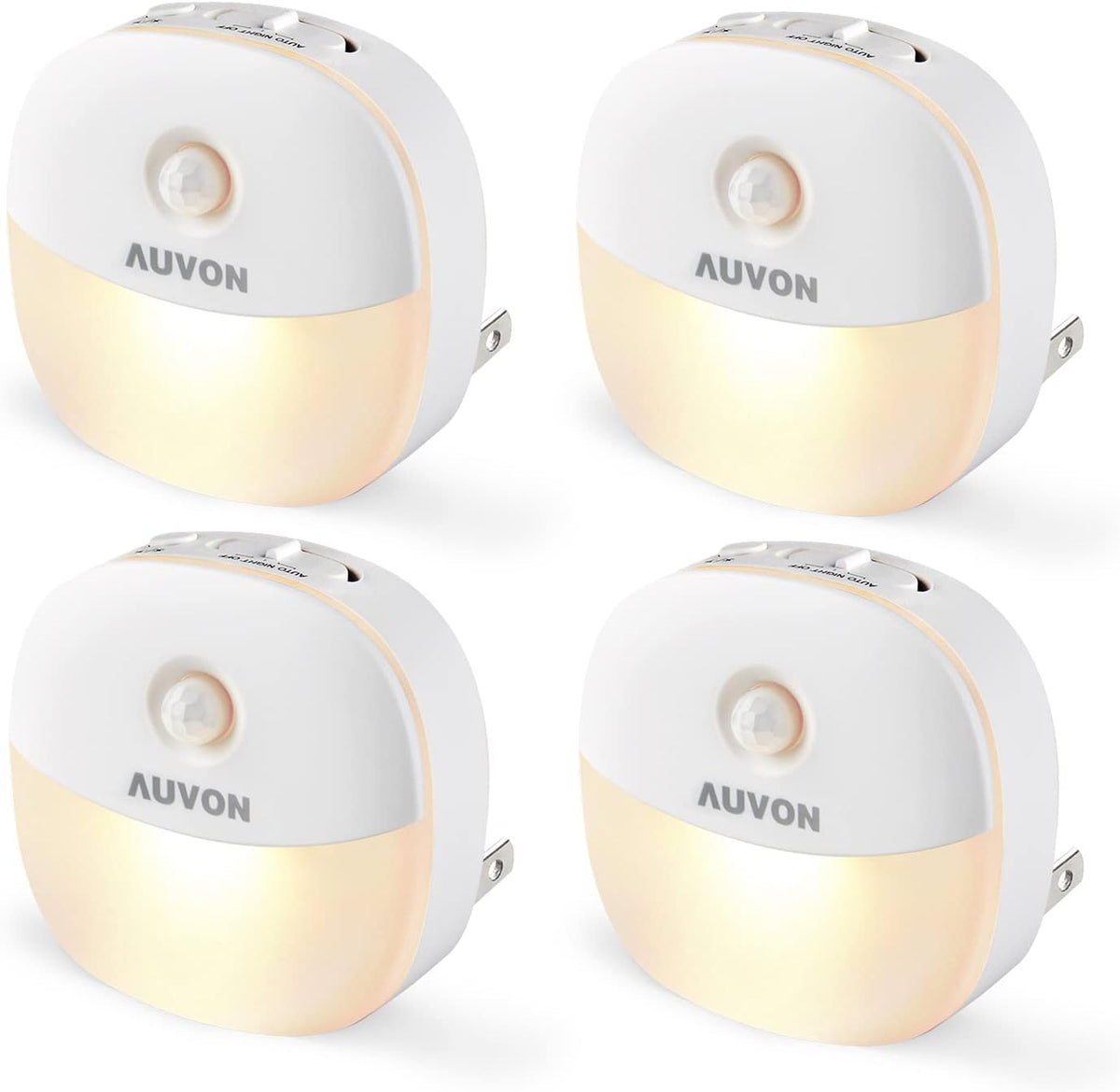 AUVON Plug in Night Light with Motion Sensor and Dusk to Dawn Sensor, Mini Warm White LED
