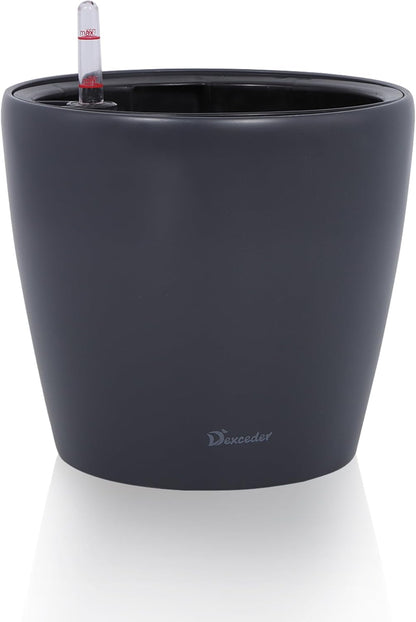 Dexceder 9x8 Inches Self Watering Planter Indoor Outdoor, Inner Pot Design, Thickened Table Flower
