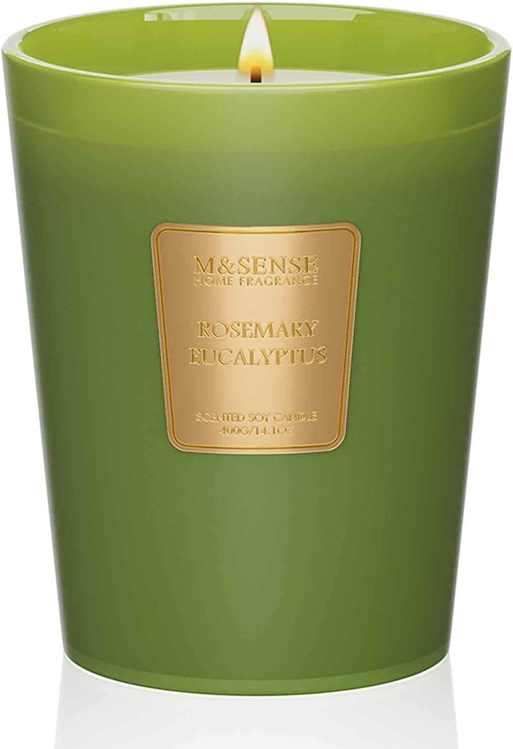 M&SENSE Rosemary Eucalyptus Scented Candle Home Decor, Natural Soy Wax,4.1oz 60 Hours Long Lasting