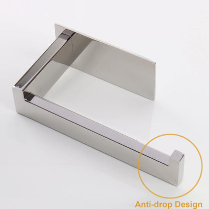 Toilet Paper Holder, Self Adhesive Tissue Holder Stainless Steel Rustproof Paper Roll Holder, No