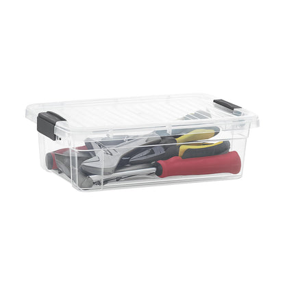 Superio Clear Storage Box with Lid, 4.5 Quart Plastic Container Bins for Organizing, Stackable
