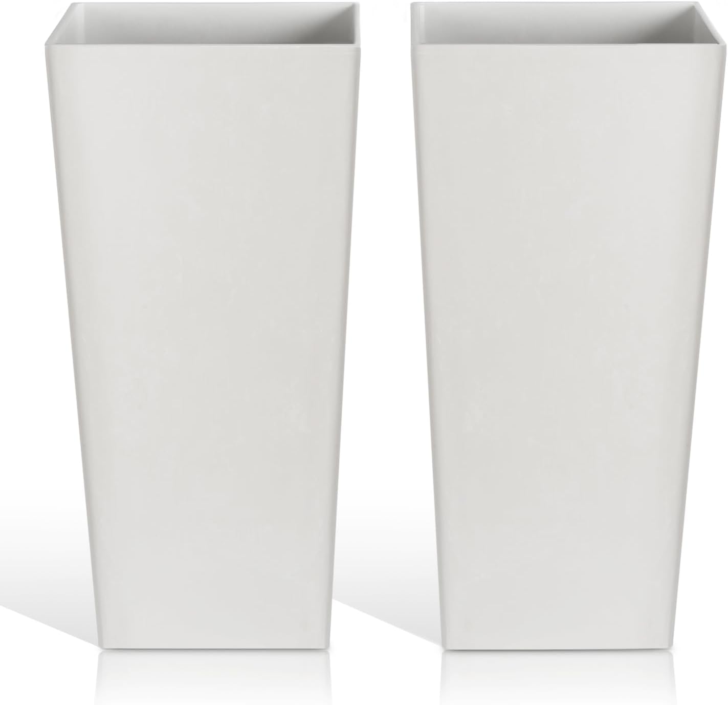 Tall Planters for Outdoor Plants, Large Resin Flower Pots for Garden, Front Porch, Patio, Indoor