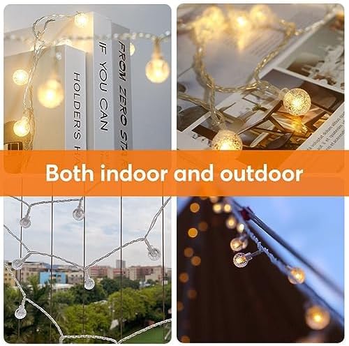 Multicolor Crystal Globe String Lights Plug in 116 Ft. 200 LED 8 Modes with Remote,Waterproof Fairy