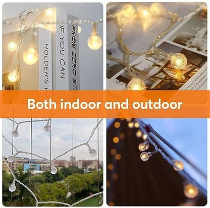 Multicolor Crystal Globe String Lights Plug in 116 Ft. 200 LED 8 Modes with Remote,Waterproof Fairy
