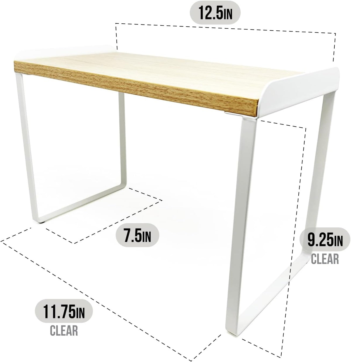 Mitus Shelf Organizer and Storage, Tiered Wood Cabinet Rack for The Kitchen Counter, Bathroom