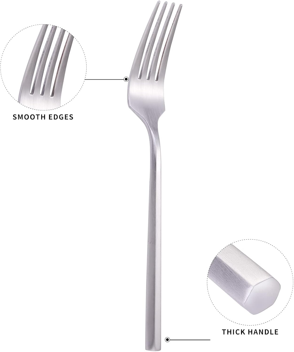 Matte Silverware Set Silver Flatware Set with Hexagon Handle 20 Pieces 18/0 Stainless Steel Cutlery