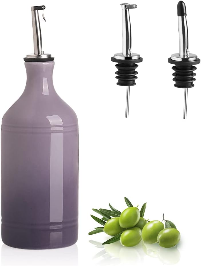 Sweejar Ceramic Olive Oil Dispenser Bottle, Opaque Oil Cruet Protects Oil to Reduce Oxidation