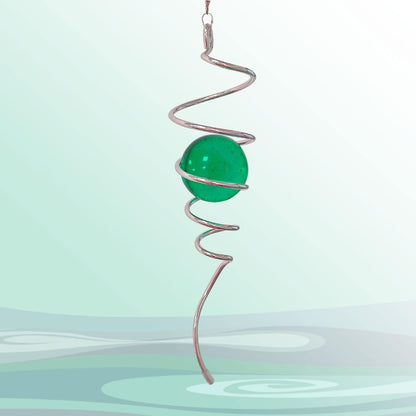 Wind Spinner Tail Gazing Ball Spiral Decorative Wind Spinner Sun Catcher 11inch Tail and 2 inch
