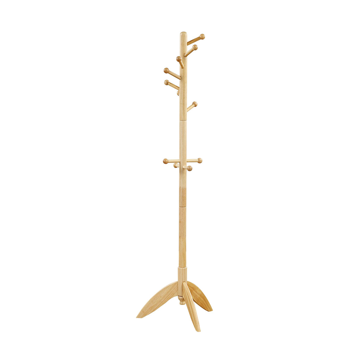 Lexicon Sturdy Solid Wood Coat Rack Stand with 11 Hanging Hooks for Hats,Scarves, Handbags, 7-Tier