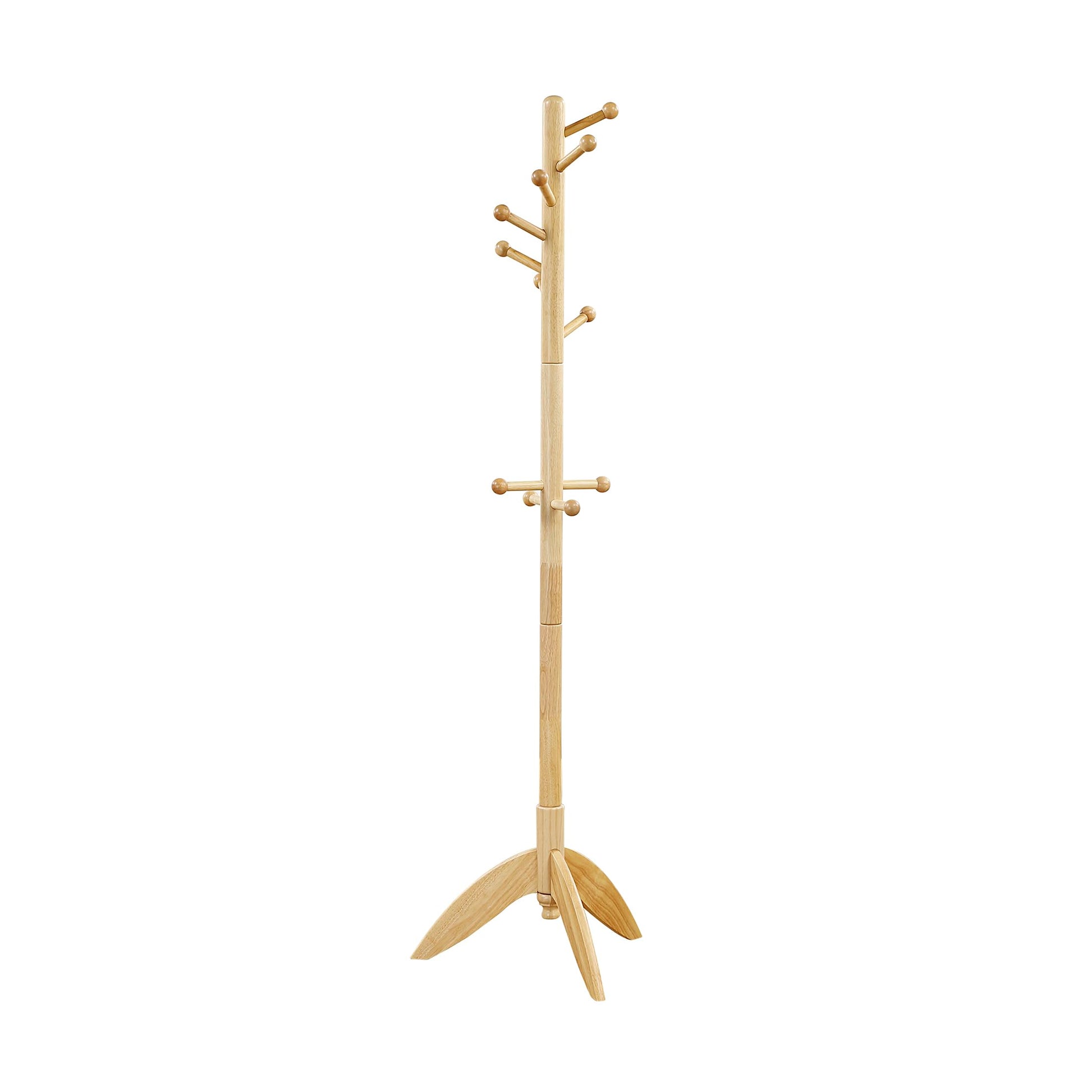 Lexicon Sturdy Solid Wood Coat Rack Stand with 11 Hanging Hooks for Hats,Scarves, Handbags, 7-Tier