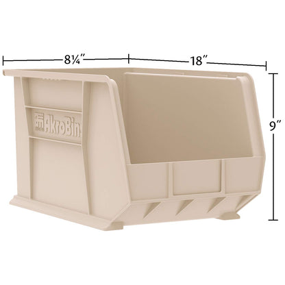 Akro-Mils 30265 AkroBins Plastic Storage Bins, 18"x8.25"x9", Blue, 6-Pack