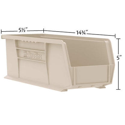 Akro-Mils 30234 AkroBins Plastic Storage Bins, 15"x5"x5", Green, 12-Pack