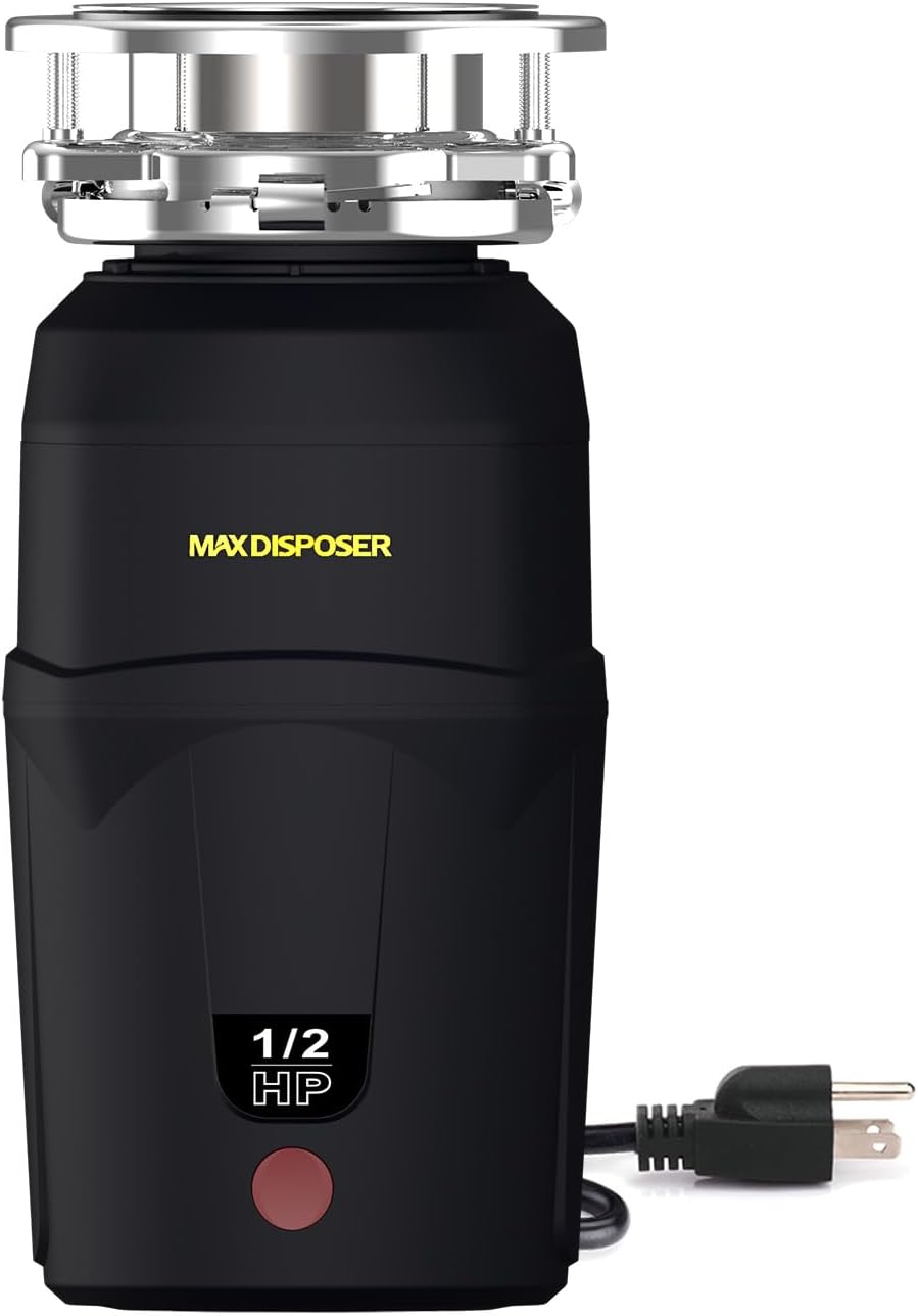 A400 Garbage Disposal 1/2 HP for Kitchen Sink, Small Fit Food Waste Disposer Fast Continuous Feed