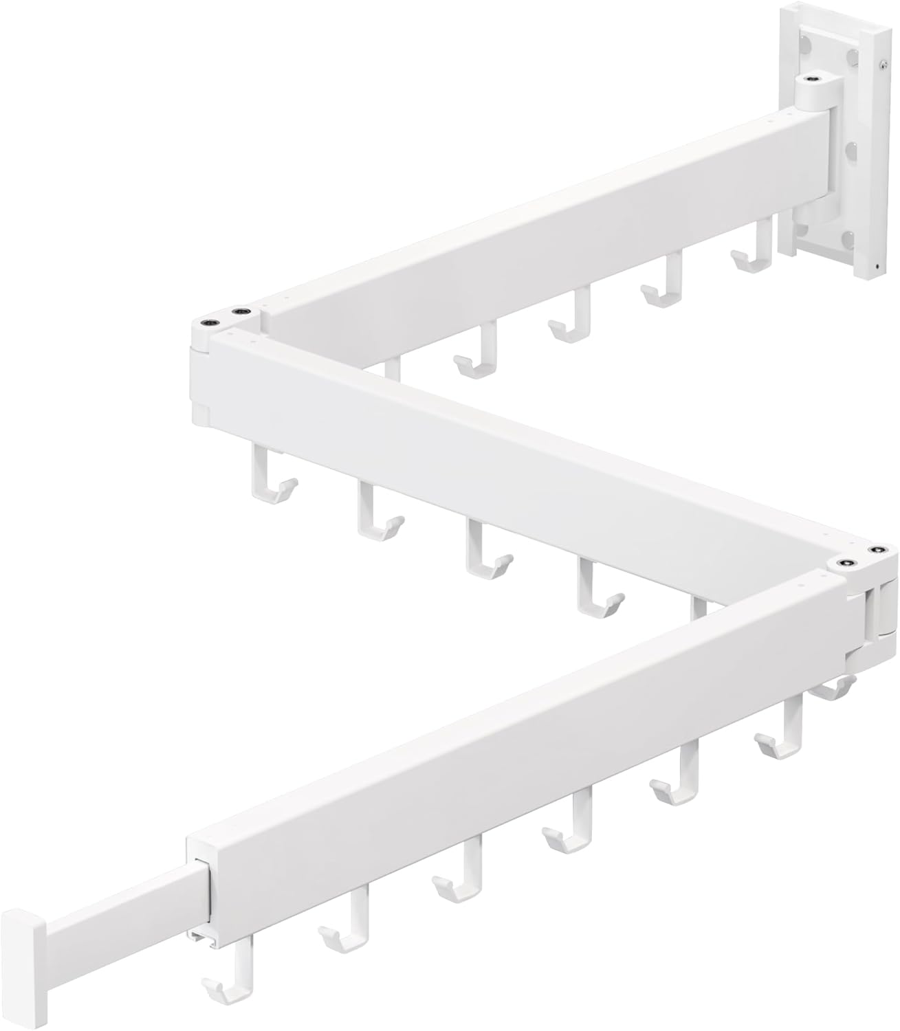 Clothes Drying Rack,Laundry Space Saver Wall Mounted,Retractable,Collapsible(Tri-Fold), White Color
