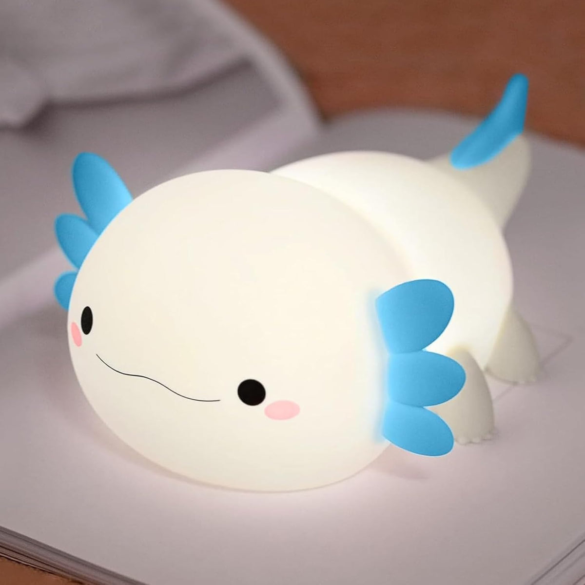 Axolotl Night Light,Cute Axolotl Lamp,Food Grade Silicone Nursery Nightlight,Rechargeable/Dimmable