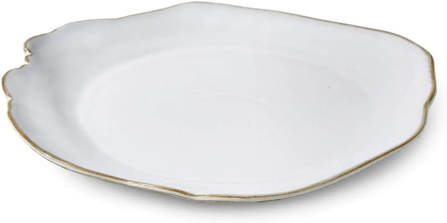 Serene Spaces Living Set of 2 Medium Free-Form Edge Glazed Ceramic Plate- Dinnerware for Vintage