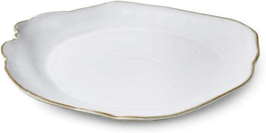 Serene Spaces Living Set of 2 Medium Free-Form Edge Glazed Ceramic Plate- Dinnerware for Vintage