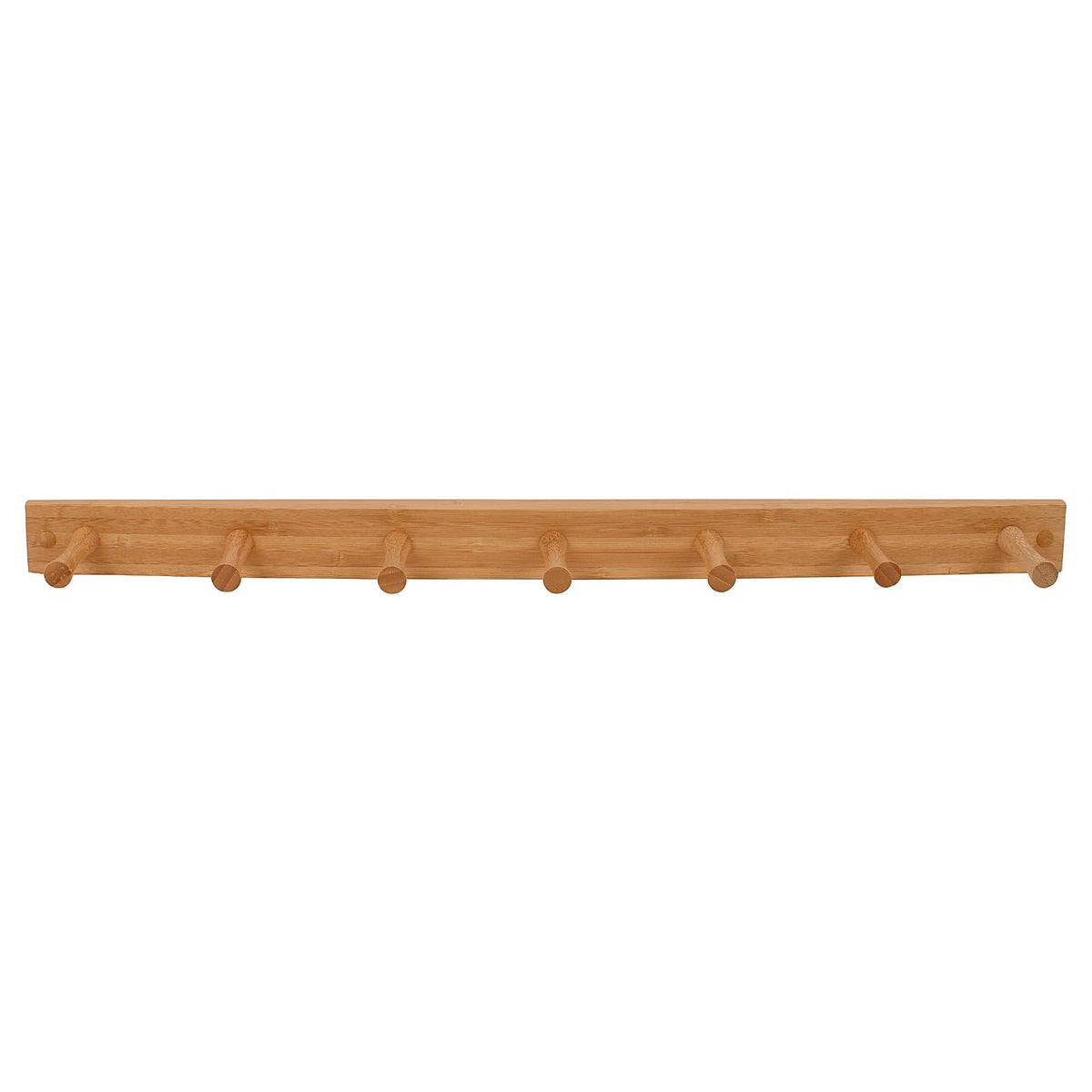 Spectrum 7 Peg Wall Mount Peg Rack Wooden Storage Organizer for Coats Hats Purses Towels, Includes