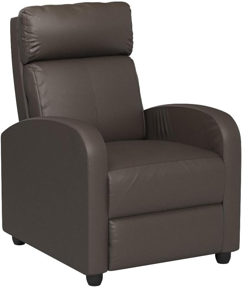 BestMassage | Recliner Chair | with 2 Point Massage Function | Pu Brown | with Lumbar Support