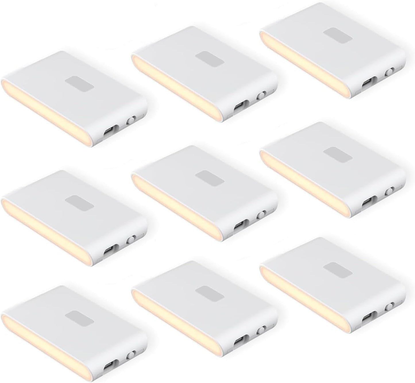 Rechargeable Night Lights with Dusk to Dawn & Motion Sensors, Warm & Soft White Stair Lights for
