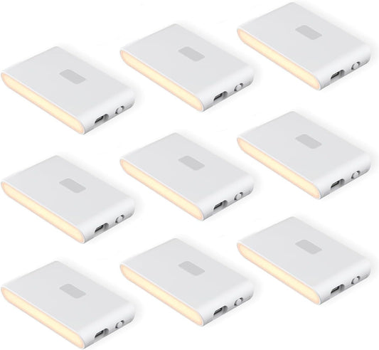 Rechargeable Night Lights with Dusk to Dawn & Motion Sensors, Warm & Soft White Stair Lights for