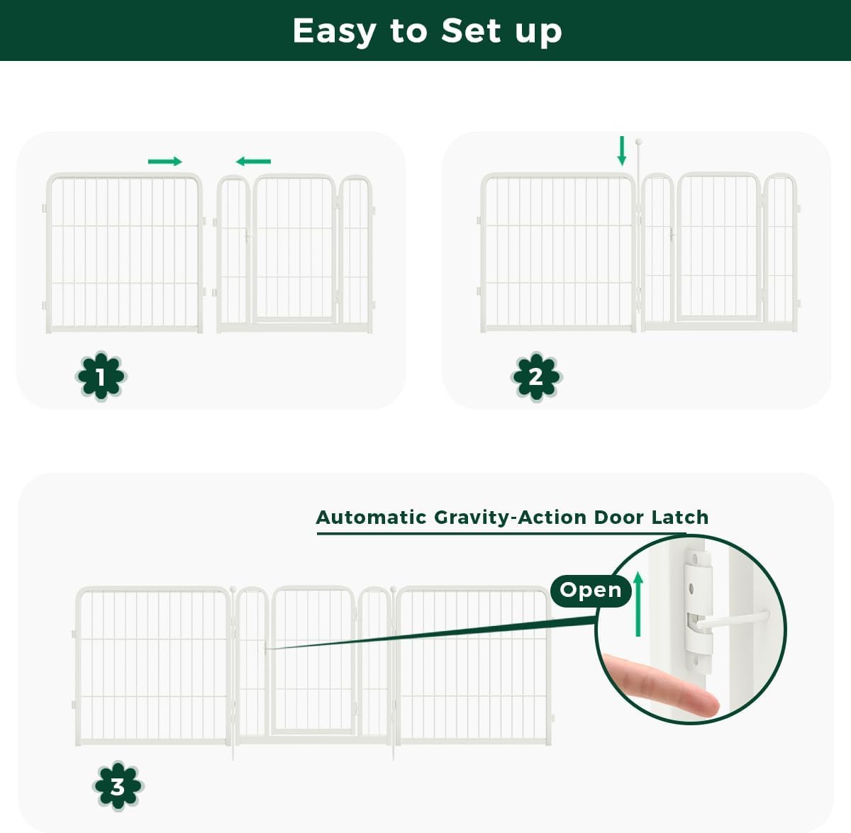 FXW Decorative Garden Fence for Yard, 24in(H) x 90ft(L) 48 Panels Heavy Duty No Dig Metal Fencing