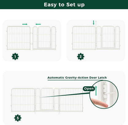 FXW Garden Fence Outdoor for The Yard – 24in(H) x 44.4ft(L) Heavy Duty Metal Animal Barrier for Dog