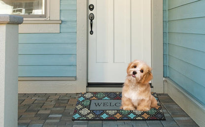 Durable Heavy Duty Front Door Mat - 24"x36" Large Outdoor Welcome Mat Non-Slip Rubber Entrance Door