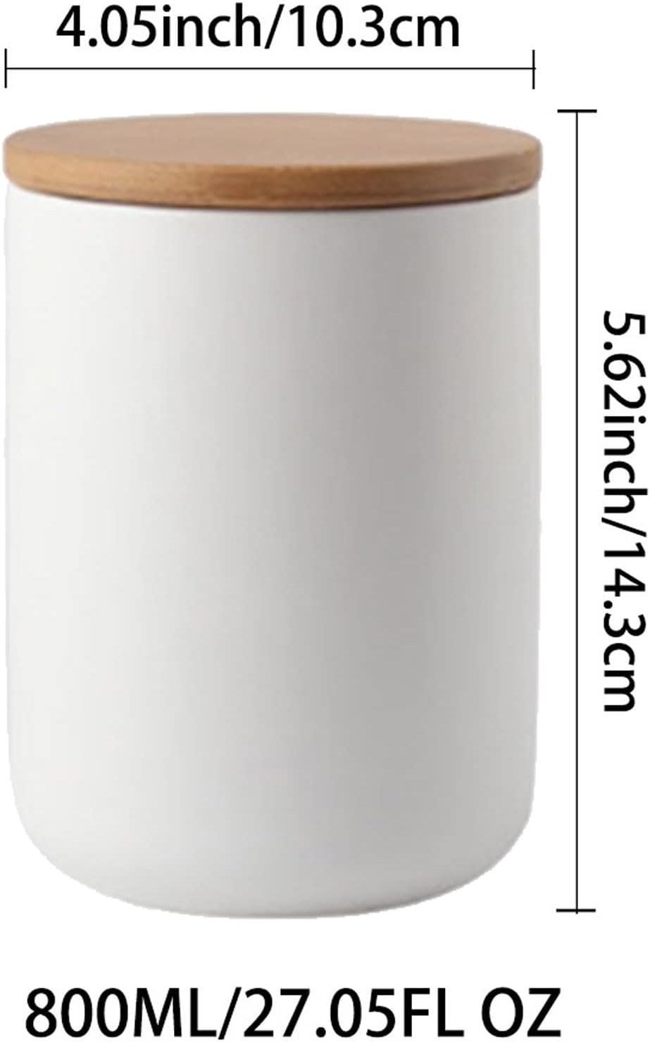 Ceramic Food Storage Jar Canister Modern Design Food Canisters with Airtight Seal Bamboo Lid, Loose