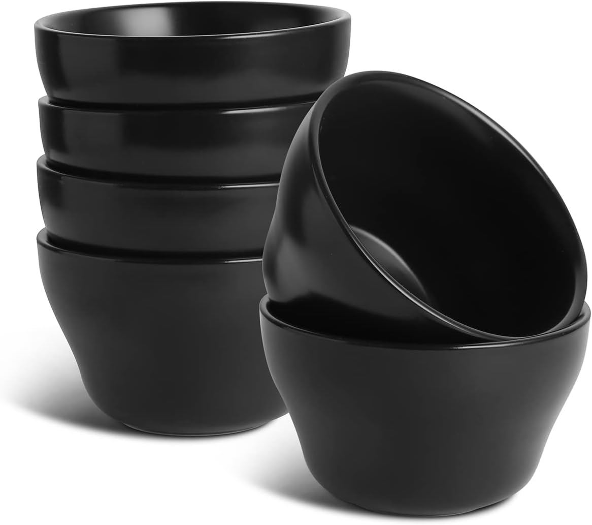 Selamica Ceramic Small Bowls Dessert Bowls 8oz Bouillon Cups for Dessert Soup Dipping Sauce Coffee