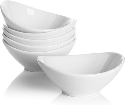 Teocera 5 Inch Porcelain Small Bowls Set, 6 Ounce small serving bowls for Dessert, Ice Cream