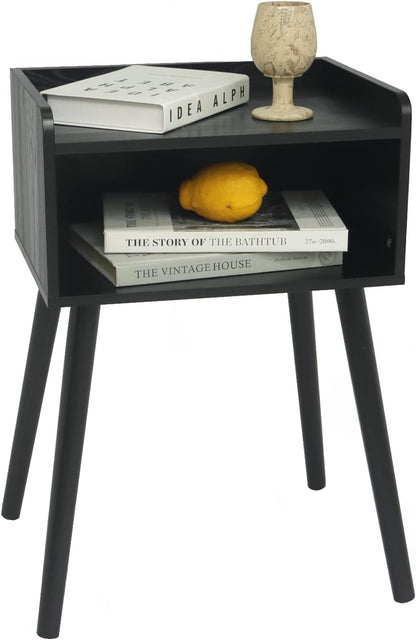 MaxSmeo Nightstand, Mid Century Modern Side Table Bedroom with Storage, Small End Bedside Table