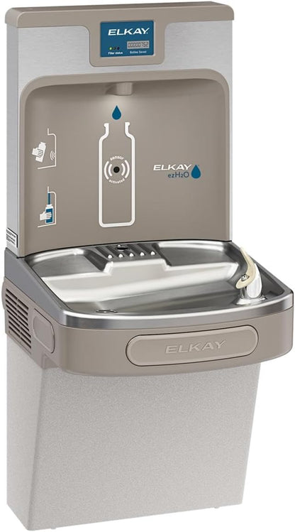 Elkay LZS8WSLK EZH2O Bottle Filling Station with Single ADA Cooler, Filtered, 8 GPH, Light Gray