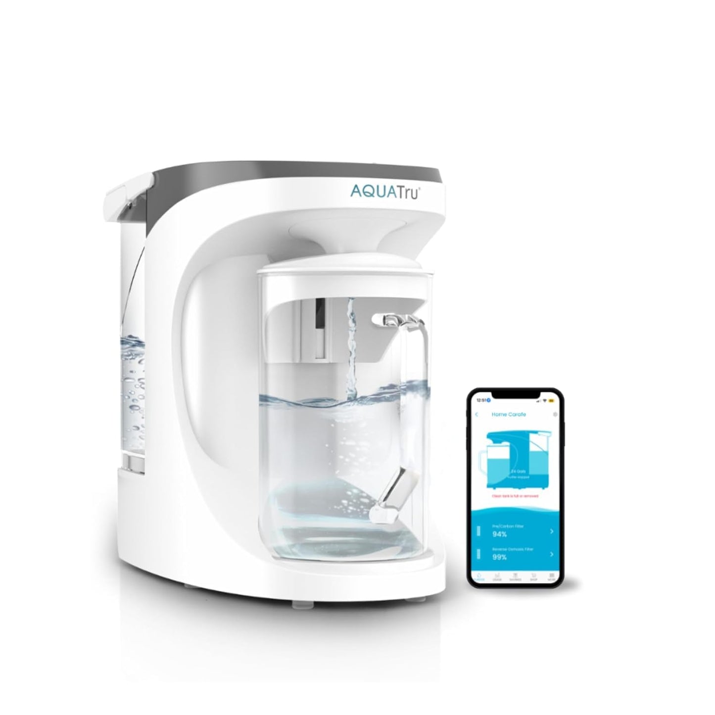 AquaTru Carafe Smart | Countertop Water Purifier for PFAS and Other Contaminants with Exclusive