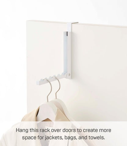 YAMAZAKI Home Smart Over The Door Hooks - Folding Hanging Coat Rack - 1-Hook - Steel