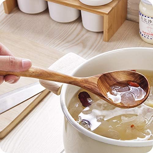 7 Pcs Acacia Wood Cooking Utensils Set Large Wooden Spoons for Cooking Spatula Salad Mixing Spoon